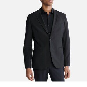 NWT $269 Calvin Klein Men's Black Beauty Slim-Fit Blazer Large Stretch